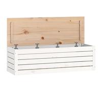 vidaXL Boîte de Rangement Blanc 109x36,5x33 cm Bois Massif de pin