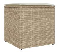 vidaXL Boîte de Rangement Beige et crème Effet rotin, Coussin en Polyester