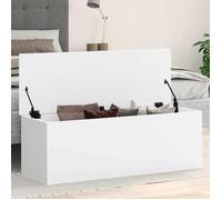 vidaXL Boîte de rangement blanc 102x35x35 cm bois d'ingénierie, boîte à couvertures, coffre de rangement, boîte de rangement 840688