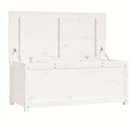 vidaXL Boîte de rangement Blanc 110x50x45,5 cm Bois massif de pin Multicolore