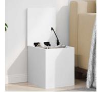vidaXL Boîte de rangement blanc 30x35x35 cm bois d'ingénierie, boîte à couvertures, coffre de rangement, boîte de rangement 840667