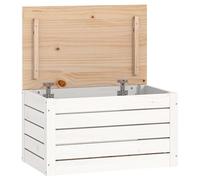 vidaXL Coffre de rangement en pin massif blanc 59,5×36,5×33 cm