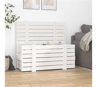 vidaXL Boîte de rangement Blanc 91x40,5x42 cm Bois massif de pin824999 Blanc G