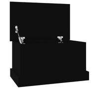 vidaXL Boîte de rangement – Coffre à outils avec couvercle, noir, bois d'ingénierie, 50x30x28 cm