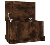 vidaXL Boîte de Rangement, Coffre à Outils avec Couvercle, Bac de Rangement, Organisateur de Salon Chambre, Moderne, Chêne Fumé Bois d'Ingénierie