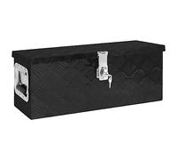 vidaXL Boîte de Rangement Coffre à Outils Caisse de Stockage avec Couvercle Boîte d'emballage Transport Noir 60x23,5x23 cm Aluminium