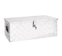 vidaXL Boîte de Rangement Coffre à Outils Caisse de Stockage avec Couvercle Boîte d'Emballage Transport Argenté 80x39x30 cm Aluminium