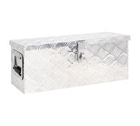 vidaXL Boîte de Rangement Coffre à Outils Caisse de Stockage avec Couvercle Boîte d'emballage Transport Argenté 60x23,5x23 cm Aluminium
