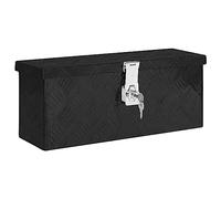 vidaXL Boîte de Rangement Coffre à Outils Caisse de Stockage avec Couvercle Boîte d'emballage Transport Noir 50x15x20,5 cm Aluminium