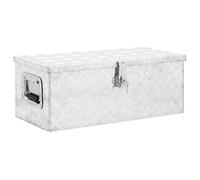 vidaXL Boîte de Rangement Coffre à Outils Caisse de Stockage avec Couvercle Boîte d'emballage Transport Argenté 70x31x27 cm Aluminium