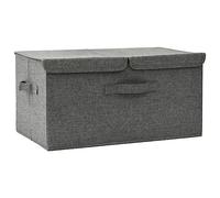 vidaXL Boîte de Rangement Coffre de Rangement Pliable Organisateur Conteneur Stockage Chambre Maison Intérieur Tissu 50x30x25 cm Anthracite