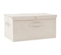 vidaXL Opbergbox 50x30x25 cm stof crÃmekleurig332916 Crème G