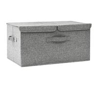 vidaXL Boîte de Rangement Coffre de Rangement Pliable Organisateur Conteneur Stockage Chambre Maison Intérieur Tissu 50x30x25 cm Gris