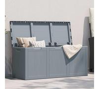vidaXL Boîte de rangement de jardin 270 L Gris PP Rotin 151235