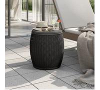 vidaXL Boîte de rangement de jardin 4 en 1 – Coffre de stockage avec poignées, noir, polypropylène
