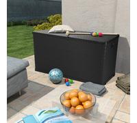 vidaXL Boîte de rangement de jardin anthracite 120x56x63 cm PP rotin