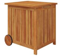 vidaXL Boîte de Rangement de Jardin avec Roues 60x50x58 cm Bois Acacia, mobilier de Jardin, mobilier de terrasse, Coffre de Rangement en Bois