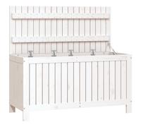 Vidaxl Boîte De Rangement De Jardin Blanc 115x49x60 Cm Bois De Pin