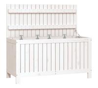Vidaxl Boîte De Rangement De Jardin Blanc 115x49x60 Cm Bois De Pin