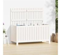 vidaXL Boîte de rangement de jardin Blanc 121x55x64 cm Bois de pin 823844 Blanc G