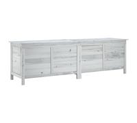 Vidaxl Boîte De Rangement De Jardin Blanc Bois Massif De Sapin
