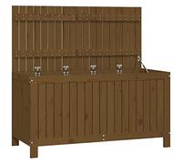 vidaXL Boîte de Rangement de Jardin, Coffre à Outils avec Couvercle, Bac de Rangement, Organisateur de Salon Chambre, Moderne, Marron Miel Bois Pin
