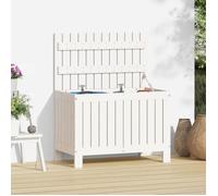 vidaXL Boîte de Rangement de Jardin, Coffre à Outils avec Couvercle, Organisateur de Terrasse Patio Extérieur, Blanc Bois 836145