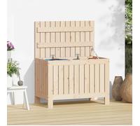 vidaXL Boîte de Rangement de Jardin, Coffre à Outils avec Couvercle, Organisateur de Terrasse Patio Extérieur, Marron Bois 836144