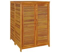 vidaXL Boîte de Rangement de Jardin, Coffre à Outils avec Porte, Bac de Rangement, Organisateur de Patio Terrasse, Bois Massif d'Acacia