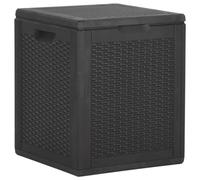 vidaXL Boîte de Rangement de Jardin Coffre à Outils Coffre de Rangement Caisse de Rangement Extérieur Patio Arrière-Cour 90 L Noir PP Rotin