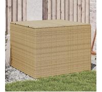 vidaXL Boîte de rangement de jardin 291 L Résine tressée Mélange beige