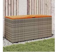 vidaXL Boîte de rangement de jardin Coffre à outils Gris Résine tressée Bois d'Acacia