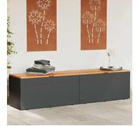 vidaXL Boîte de Rangement de Jardin, Coffre à Outils, Meuble de Rangement, Organisateur de Terrasse Patio, Noir Résine 365958