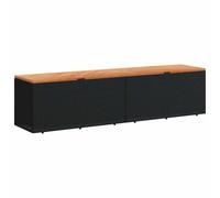 Vidaxl Boîte De Rangement De Jardin Noir Résine Tressée Bois D'acacia