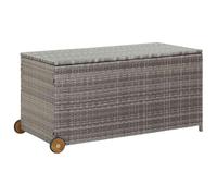 vidaXL Boîte de Rangement de Jardin Coffre de Coussin Oreillers Banc de Rangement Coffre de Stockage Extérieur Gris Clair 120x65x61 cm Résine Tressée