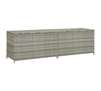 vidaXL Boîte de Rangement de Jardin Coffre de Rangement Banc de Rangement Boîte de Stockage Extérieur Résine Tressée 200x50x60 cm Gris