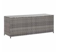 vidaXL Coffre de rangement jardin Banc de stockage Résine tressée Gris 150x50x60 cm