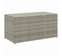 vidaXL Boîte de Rangement de Jardin Coffre de Rangement Banc de Stockage Patio Terrasse Extérieur Résine Tressée 100x50x50 cm Gris