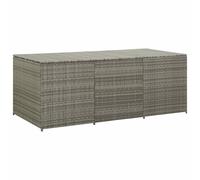 vidaXL Boîte de rangement de jardin résine tressée 180x90x70 cm gris 46479