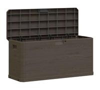 vidaXL Boîte de Rangement de Jardin, Coffre de Stockage, Outils de Jardinage, Organisateur de Terrasse Patio Arrière-Cour Extérieur, Marron