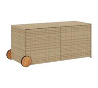 Vidaxl Boîte De Rangement De Jardin Et Roues Mélange Beige 283l Rotin