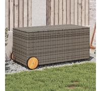 Vidaxl Boîte De Rangement De Jardin Et Roues Gris 190l Résine Tressée