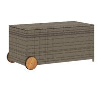 vidaXL Boîte de rangement de jardin 190 L résine tressée avec roues Gris