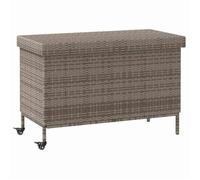 Boîte de rangement de jardin et roues gris résine tressée, boîte de rangement d'extérieur, rangement de coussins de 4103828