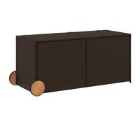 vidaXL Boîte de rangement de jardin à roulettes 283 L poly rotin marron