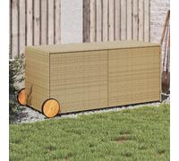 Vidaxl Boîte De Rangement De Jardin Et Roues Mélange Beige 283l Rotin