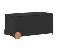 Boîte de rangement de jardin et roues noir 190L résine tressée