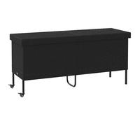 vidaXL Boîte de rangement de jardin et roues noir résine tressée, boîte de rangement d'extérieur, rangement de coussins de 4103831