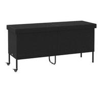 vidaXL Boîte de rangement de jardin et roues noir résine tressée, boîte de rangement d'extérieur, rangement de coussins de 4103831 Noir G