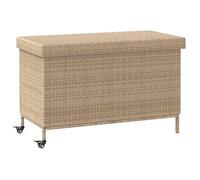 vidaXL Boîte de rangement de jardin et roues résine tressée, boîte de rangement d'extérieur, rangement de coussins de 4103829